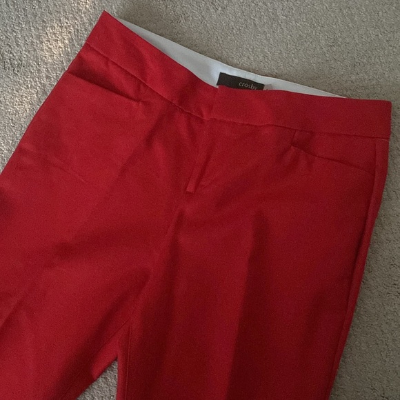 Crosby Madison Career Pants Size 4 Red 97% Cotton NWOT Minimalist Sophistication - Picture 6 of 12